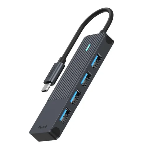 Rapoo USB-C Hub, USB-C auf USB-A grau – Bild 1