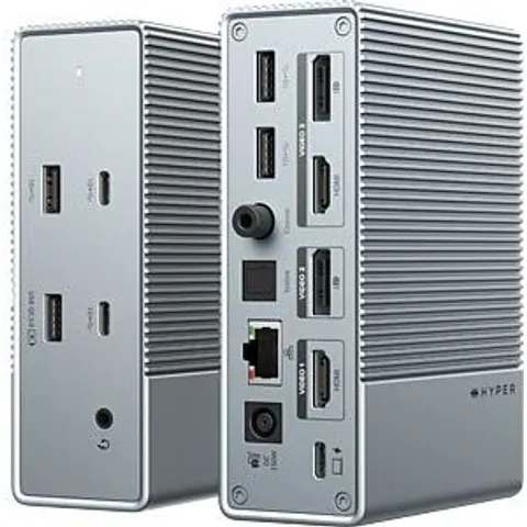 HyperDrive Universal GEN2 15-in-1 USB-C Dockingstation Triple Extended Display – Grau – Bild 1