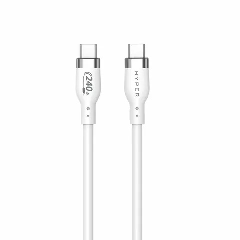 Hyper® Silikon USB-C zu USB-C Ladekabel 1m (240W, Weiß) – Bild 1