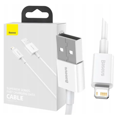 Baseus - Superior - kabel USB - Lightning 2.4A - 2 - m - Wit - (CALYS-C02) – afbeelding 1