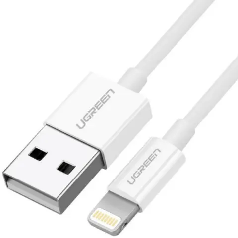 Ugreen - kabel - USB - Lightning MFI 1m 2,4A wit - (20728) – afbeelding 1