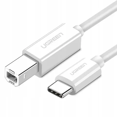 Drucker Kabel UGREEN US241, USB-C - USB-B, 1,5m, Weiß – Bild 1