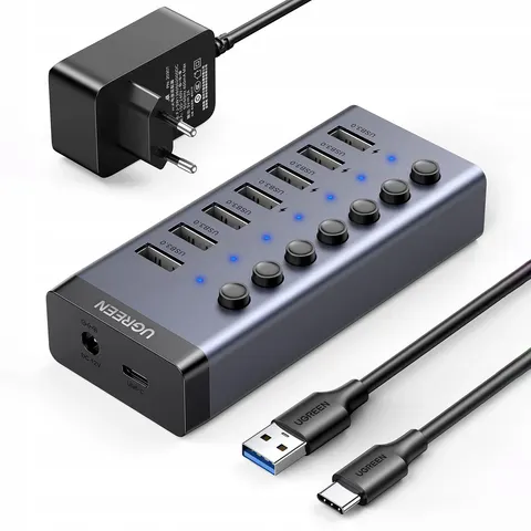 USB-Hub UGREEN CM481, 7 x USB-A 3.0, Grau – Bild 1