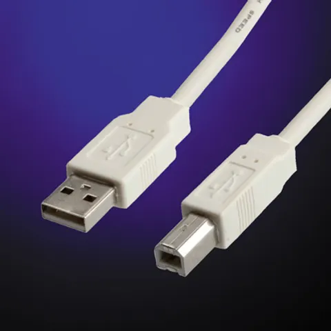 VALUE USB 2.0 Kabel, Typ A-B, weiß, 3 m – Bild 1