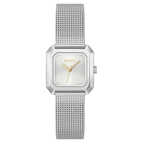 Hugo Stainless Steel Silver Coloured Mesh Strap Watch – image 1
