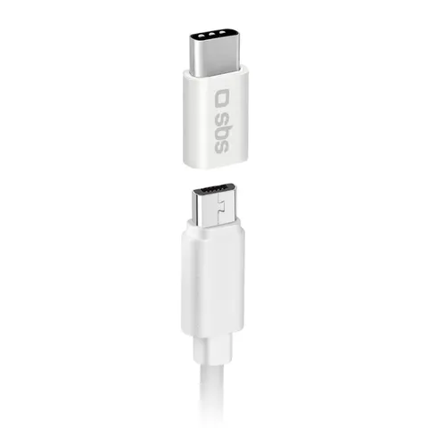 Adapter, Micro-USB weiblich zu Typ C männlich, Weiß – Bild 1