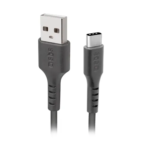 Daten- und Ladekabel, USB-A auf USB-C, 2 m, Schwarz – Bild 1