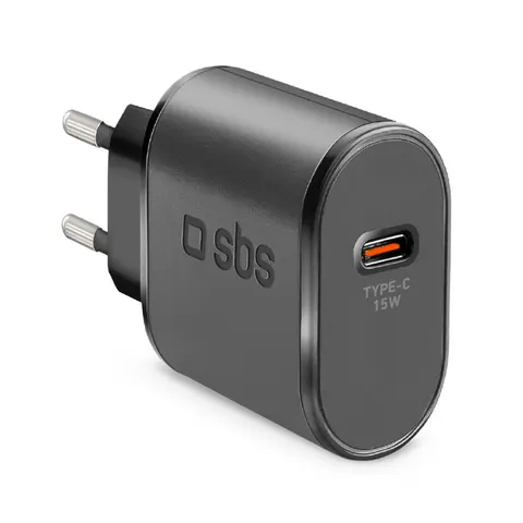 Schnellladegerät, 15 W, USB-C, Schwarz – Bild 1
