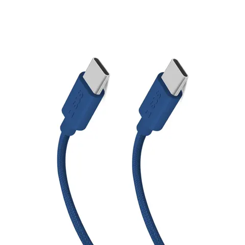 USB-C - USB-C-Textilkabel mit Kabelhalter, 1,5 Meter (TECABLETISSUETCCB) – Bild 1