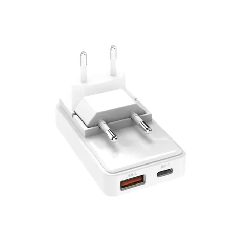Flexi-Wandladegerät 65 W mit klappbarem Stecker, Weiß – Bild 1