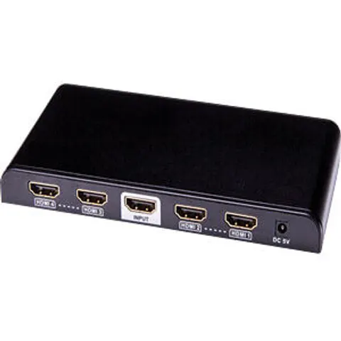 TECHLY HDMI Splitter 4K UHD 3D 4-Wege – Schwarz – Bild 1