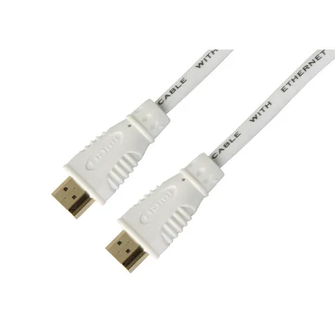 High Speed HDMI Kabel mit Ethernet, weiß, 5m – Bild 1