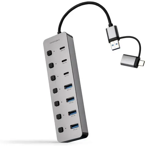 Nanocable Hub USB-C+USB-A/M para 4xUSB-A + 3xUSB-C 3.0 + USB-C 5V – imagen 1