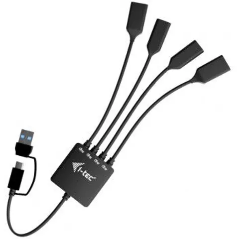 I-TEC USB-C/USB-A Cable HUB 4 port – Schwarz – Bild 1