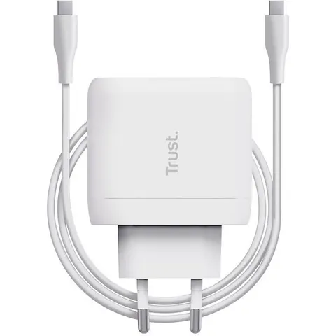 Trust Maxo - Laptoptoplader - 65 W - USB C - 2m kabel - Wit – afbeelding 1