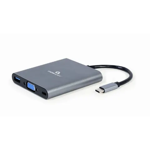 gembird USB Typ-C 6-in-1 Kombi Adapter spacegrau – Bild 1