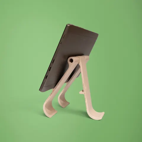 R-Go Treepod laptop and tablet stand, modular, adjustable device riser, ergonomic, sustainable biobased, wood fibre – afbeelding 1