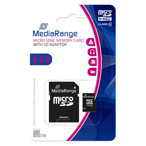 MEDIARANGE MicroSD-Card Class 10, 8 GB – Bild 1