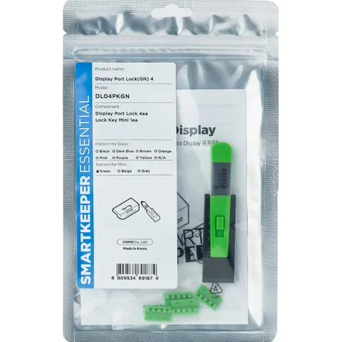SmartKeeper Mini "DisplayPort" Blocker grün 4 Stk.+Key – Bild 1