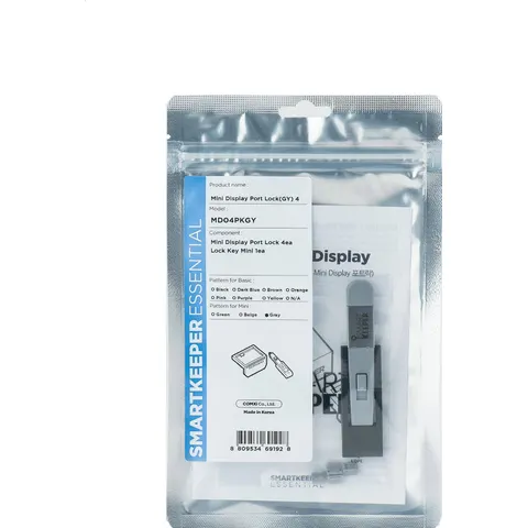 SmartKeeper Mini "MiniDisplayPort" Blocker grau 4 Stk.+Key – Bild 1