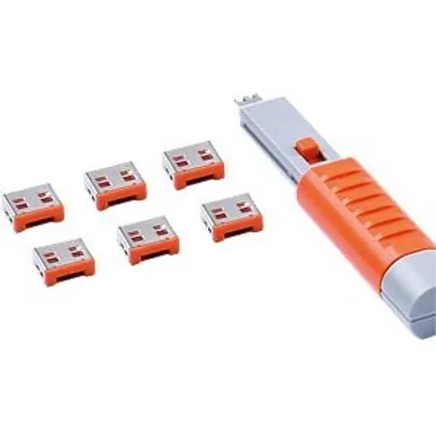 SmartKeeper Basic "USB-A Port" Blocker orange 6 Stk.+Key – Bild 1