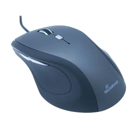 MediaRange Optical 5-button mouse, wired, black/grey – afbeelding 1