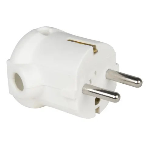 PCE Schutzkontaktstecker PP 2SL, seitlich, weiß – Bild 1