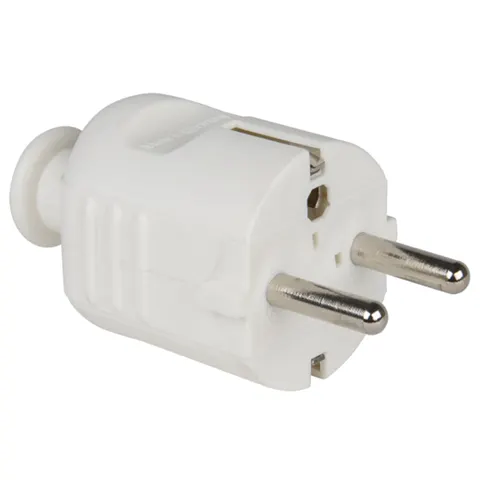 PCE Schutzkontaktstecker PP 2SL, weiß – Bild 1