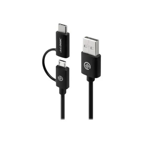 ALOGIC U2CMC-01BLK USB Kabel USB 2.0 USB A Micro-USB B Schwarz – Bild 1