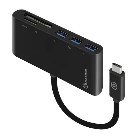 Alogic Adapter USB-C MultiPort Card Reader USB 3.0 schwarz – Bild 1