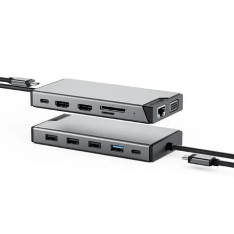 Alogic Dockingstation USB-C 12 in 1 Dual Display Mini DV3 – Bild 1