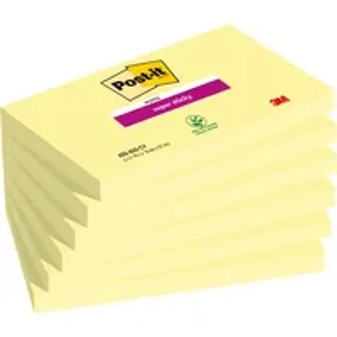 Memoblok 3M Post-it 655 Super Sticky 76x127mm geel – 6556SSCYEU – afbeelding 1