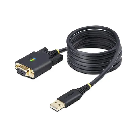 StarTech.com 2m USB naar Null Modem Adapter/Converter Kabel, COM Retention, FTDI, USB-A naar DB9 RS232, Verwisselbare DB9 Schroeven/Moeren, ESD Besherming, Wind – afbeelding 1