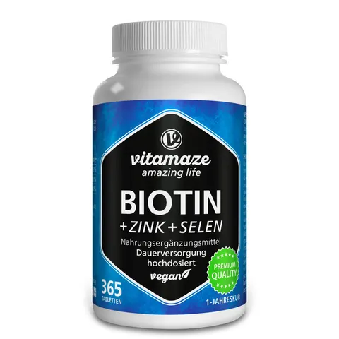 Vitamaze Biotine + Zinc + Sélénium 365 Comprimés - Pot 365 comprimés – image 1