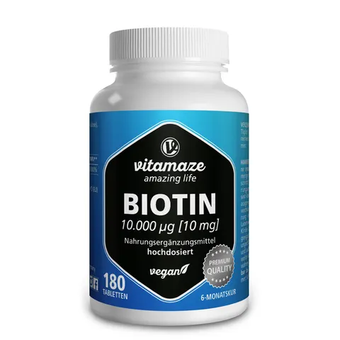 Vitamaze Biotina 10 mg Vegano 180 Comprimidos – imagen 1