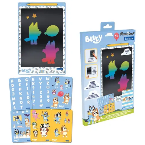 Bluey Drawing Tablet: 11" Multicolour E-Ink Learning & Doodle Board for Kids with Stencil Shapes for Creative Play – image 1