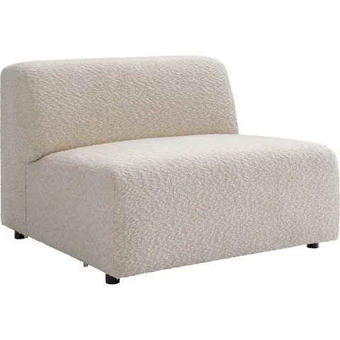 Vente-unique Fauteuil en tissu chenille beige TORISO – image 1