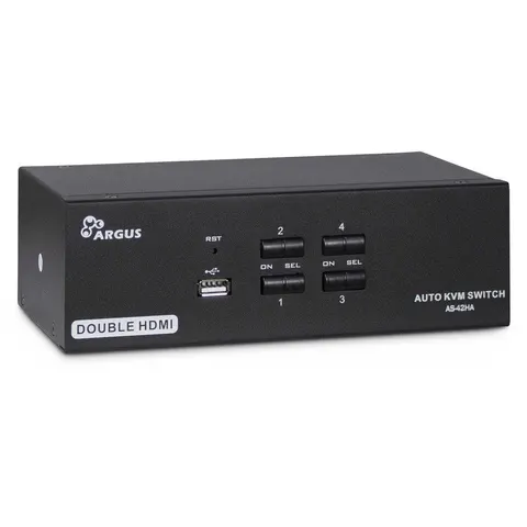 Inter-Tech KVM Switch AS-42HA HDMI, 4 Port, Metall – Bild 1