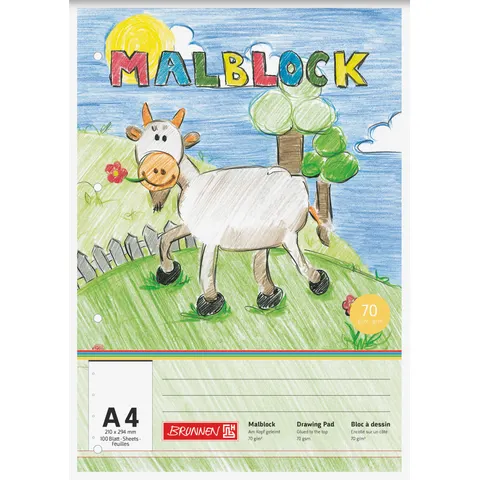 Malblock gelocht | A4, 100 Blatt, mehrfarbig – Bild 1