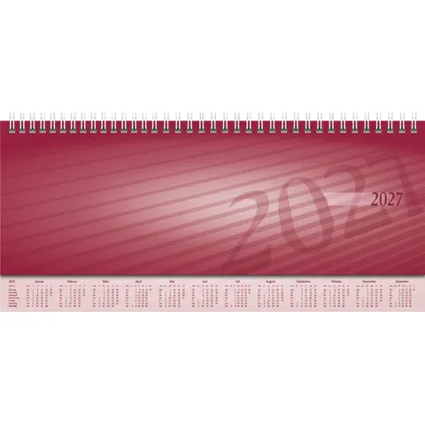 Querterminbuch Mod. Sequenz 2027 | 29,7×10,5 cm, Karton, bordeaux – rot – Bild 1
