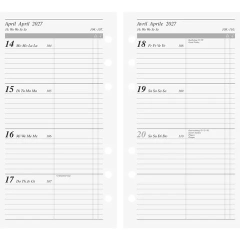 Wochenkalendarium Timeplaner action 2027 | 9,3×17,2 cm – weiß – Bild 1