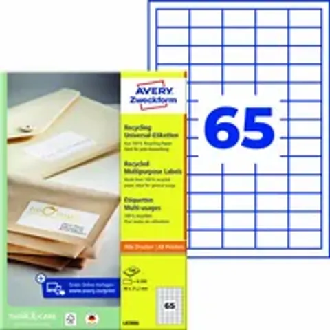 Avery LR3666 printeretiket – afbeelding 1