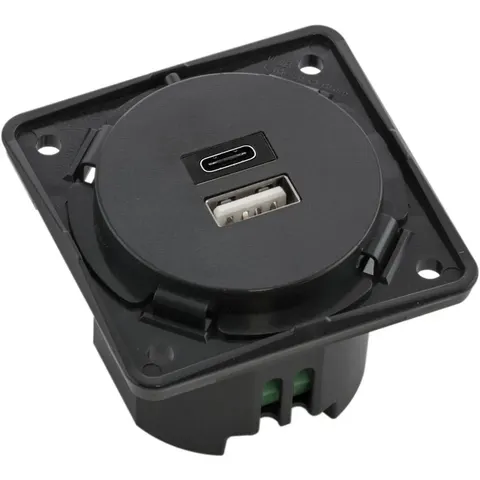 BERKER Integro USB Ladesteckdose USB-A, USB-C anthrazit matt – Bild 1