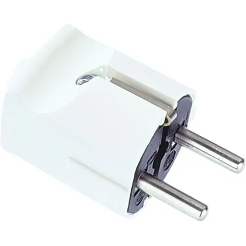 Bachmann CEE 7/7 geaarde stroomstekker | recht | wit – afbeelding 1