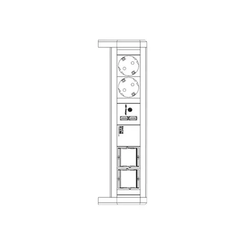 BACHMANN BUREAU 2xCEE7/3 1xUSB Oplader en 2 x Custom module – afbeelding 1