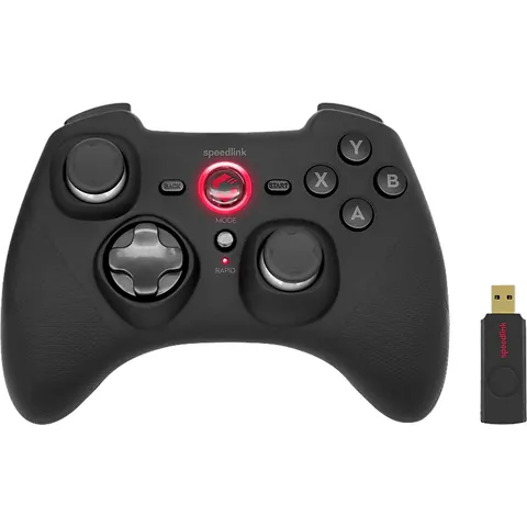 SPEEDLINK RAIT Gamepad - Wireless - for PC/PS3/Switch, rubber-black – Schwarz – Bild 1