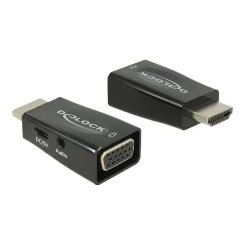 Delock Adapter HDMI-A Stecker > VGA Buchse mit Audio – Bild 1