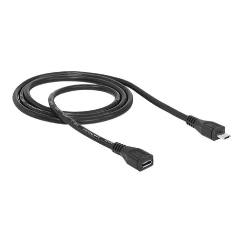 DELOCK USB Verl. Micro-B -> Micro-B St/Bu 1.00m sw – Bild 1