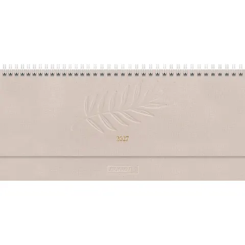 Baier & Schneider Taschenkalender BRUNNEN 1077267017 Querterminbuch Mod. 772 2027 297×105 mm, Karton – braun – Bild 1