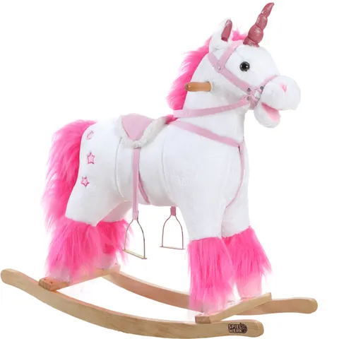 Deuba® Schaukeltier Einhorn Weiß mit Geräuschfunktion – Bild 1